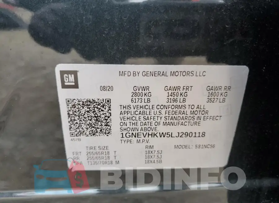 1GNEVHKW5LJ290118 Photo# 13