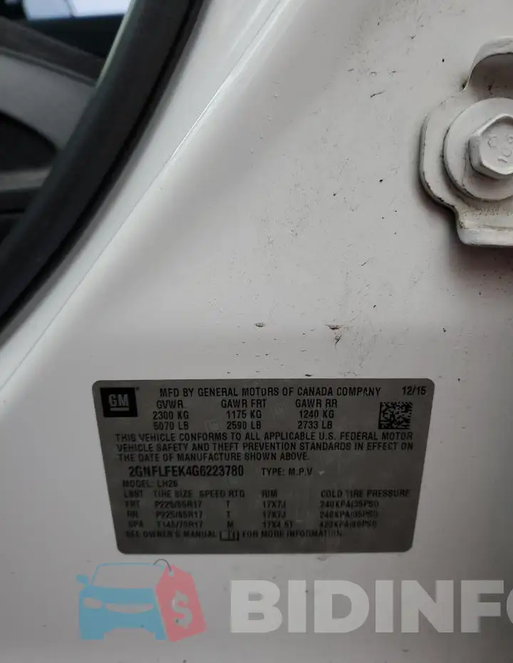 2GNFLFEK4G6223780 Photo# 12