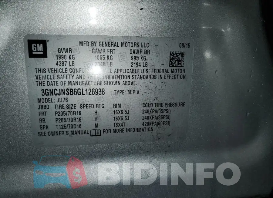 3GNCJNSB6GL126938 Photo# 12