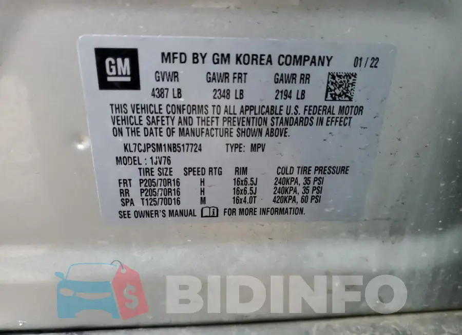 KL7CJPSM1NB517724 Photo# 12