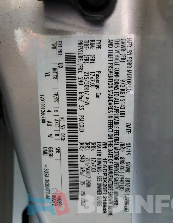 1FADP3K20FL218949 Photo# 12
