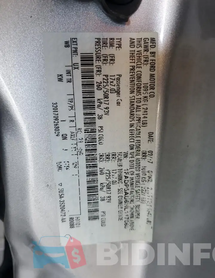1FADP5AU6HL117660 Photo# 13