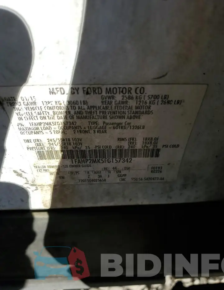 1FAHP2MK5FG157342 Photo# 12