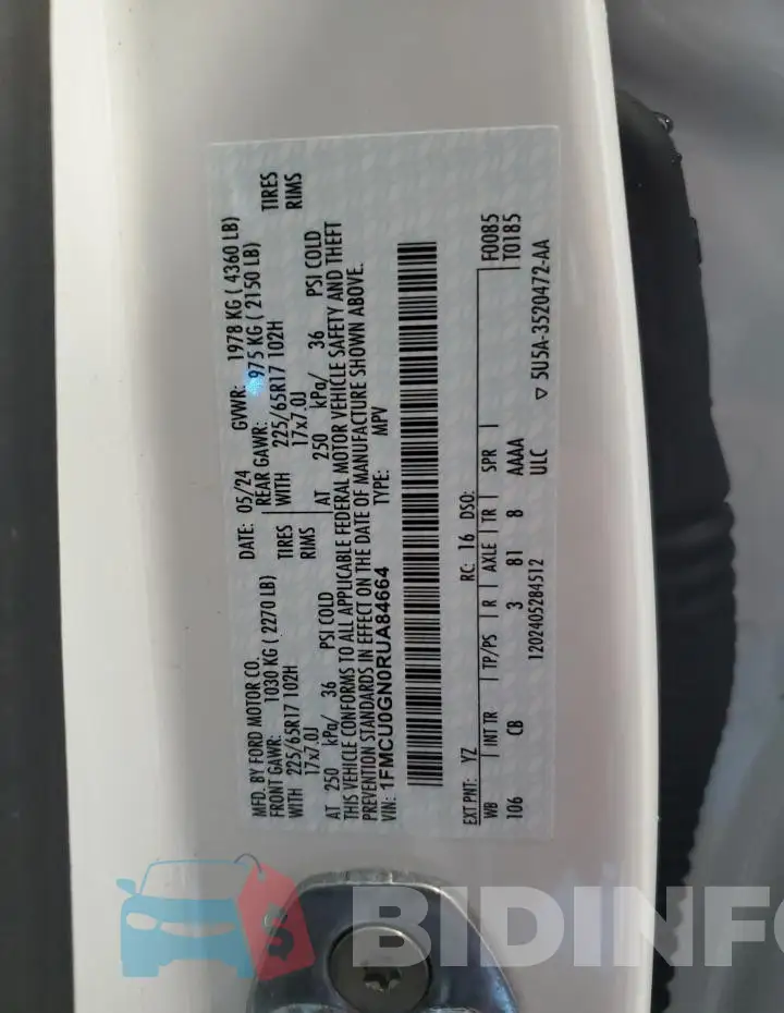1FMCU0GN0RUA84664 Photo# 13