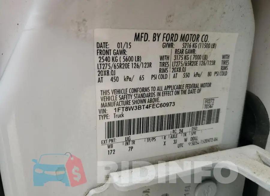 1FT8W3BT4FEC60973 Photo# 13