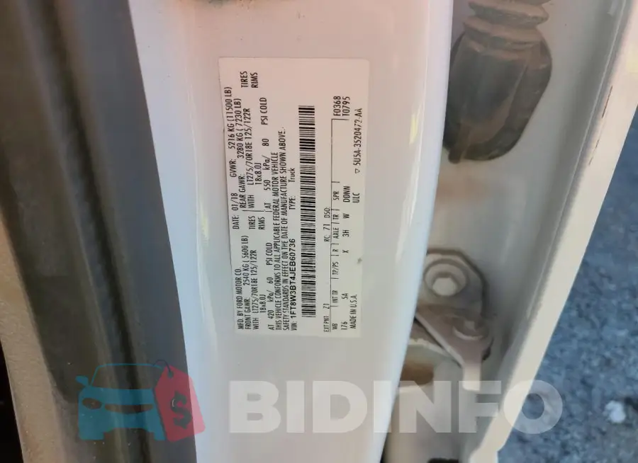 1FT8W3BT4JEB60736 Photo# 12