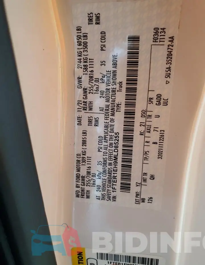 1FTER1EH9MLD85255 Photo# 12