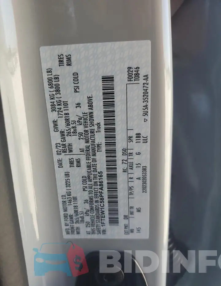 1FTEW1C58PFA86165 Photo# 12