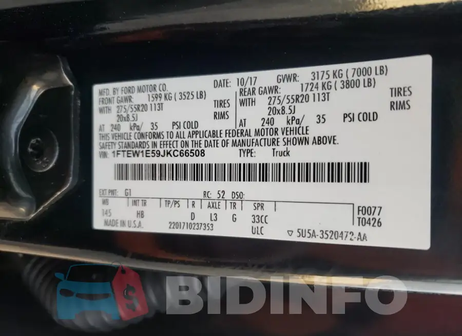 1FTEW1E59JKC66508 Photo# 13
