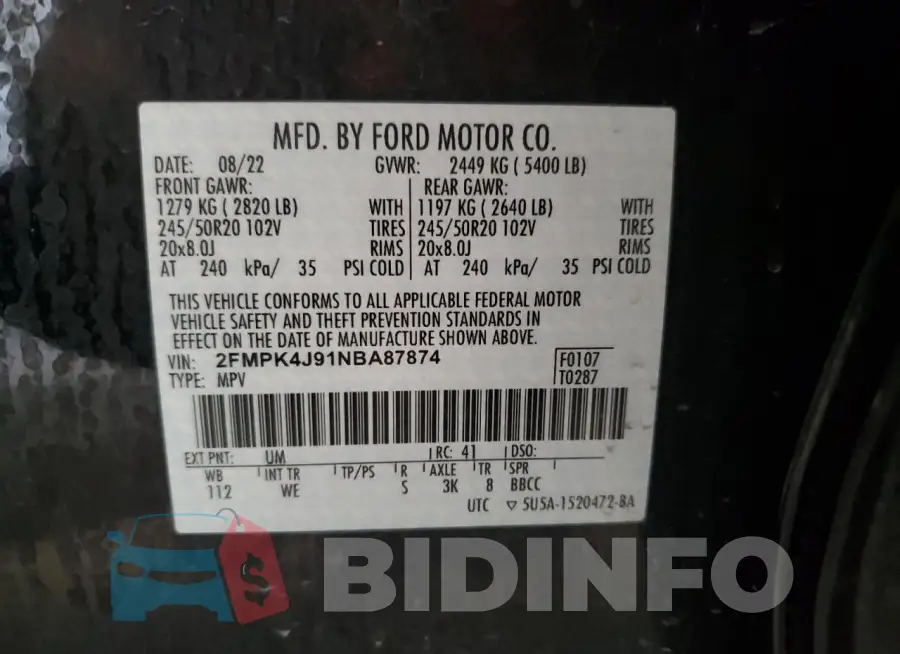 2FMPK4J91NBA87874 Photo# 13