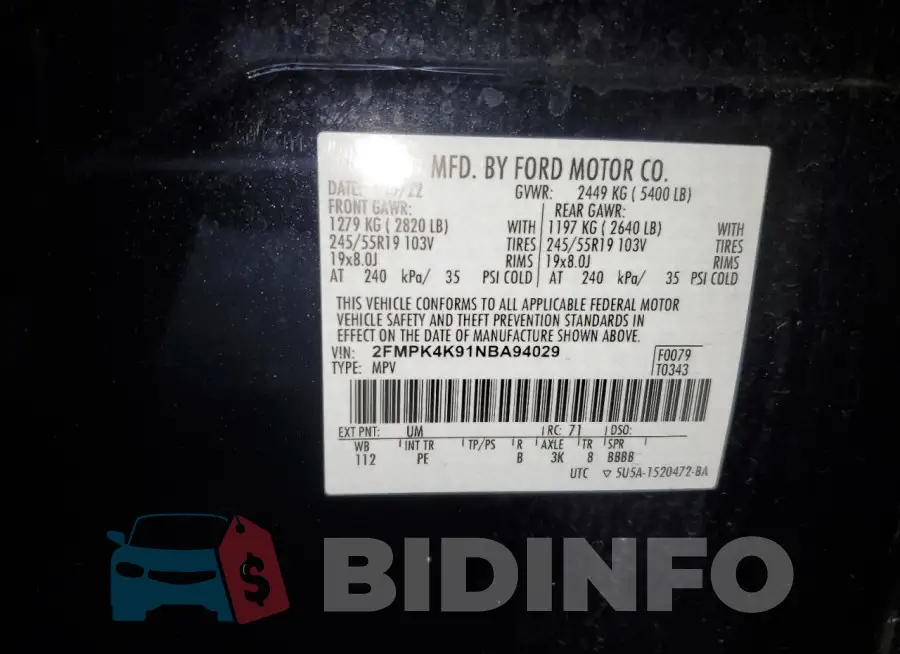 2FMPK4K91NBA94029 Photo# 14