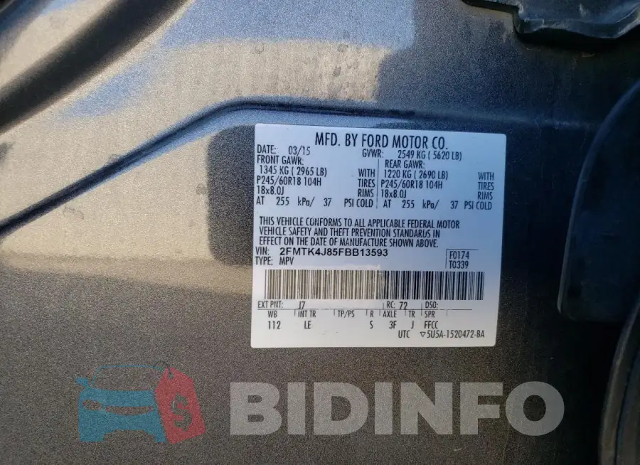 2FMTK4J85FBB13593 Photo# 13