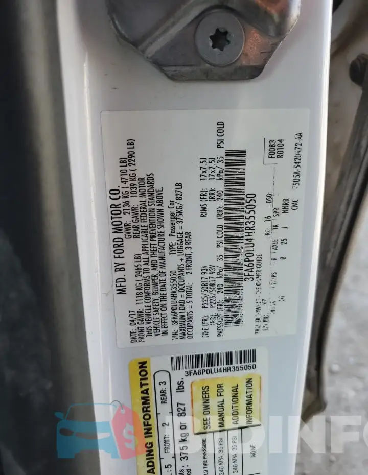 3FA6P0LU4HR355050 Photo# 12