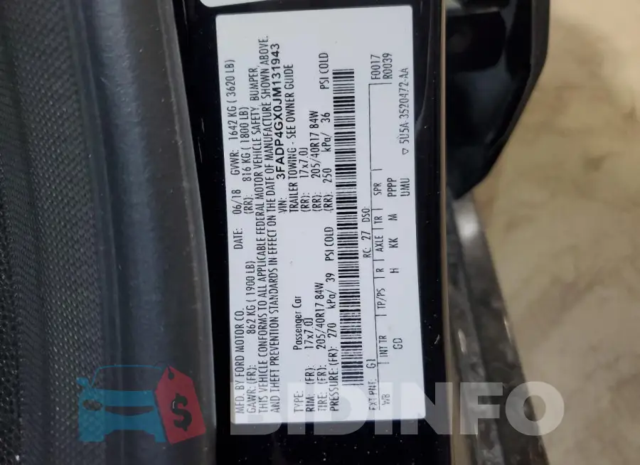 3FADP4GX0JM131943 Photo# 12