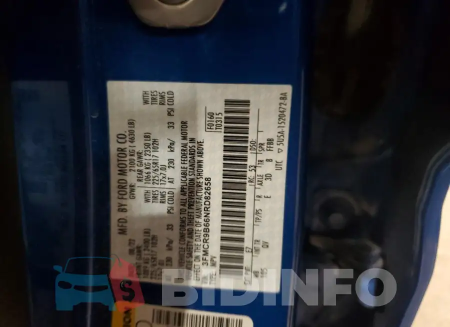 3FMCR9B66NRD82658 Photo# 13
