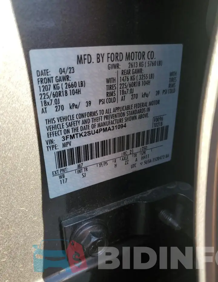 3FMTK2SU4PMA31094 Photo# 13