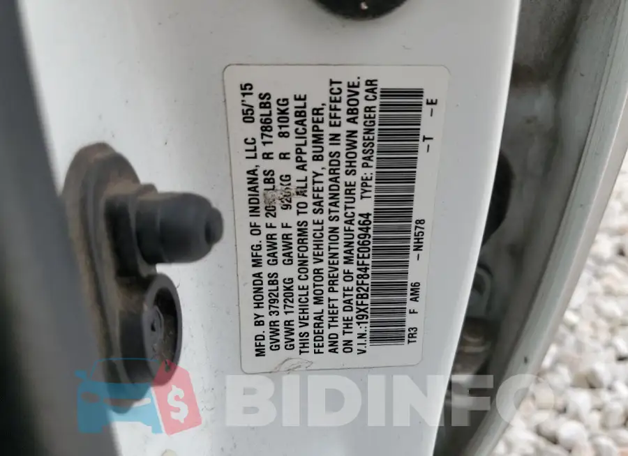 19XFB2F84FE069464 Photo# 12