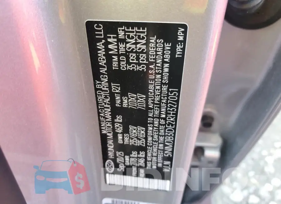 5NMJB3DE2RH327051 Photo# 12