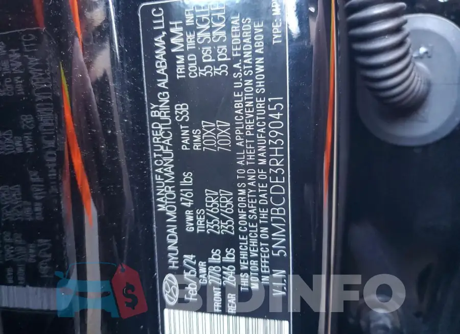 5NMJBCDE3RH390451 Photo# 13