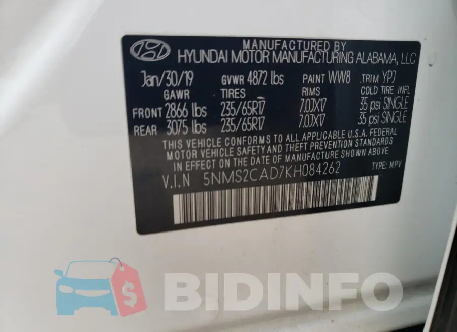 5NMS2CAD7KH084262 Photo# 12
