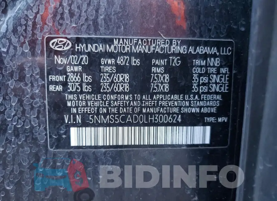 5NMS5CAD0LH300624 Photo# 13