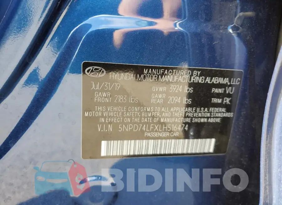 5NPD74LFXLH516474 Photo# 12