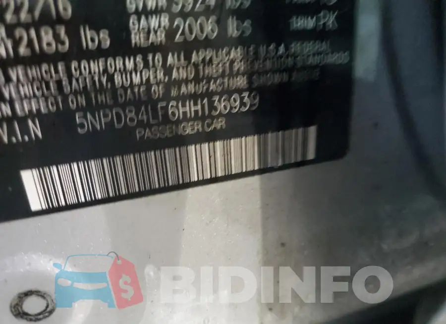 5NPD84LF6HH136939 Photo# 12