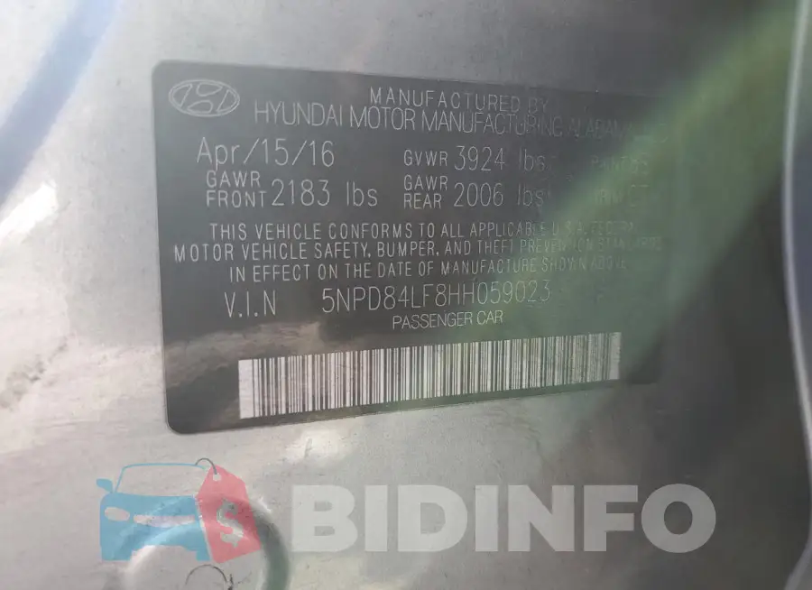5NPD84LF8HH059023 Photo# 12