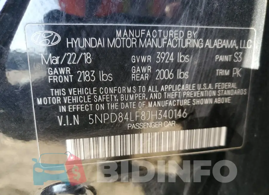 5NPD84LF8JH340146 Photo# 12