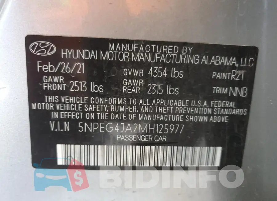 5NPEG4JA2MH125977 Photo# 12