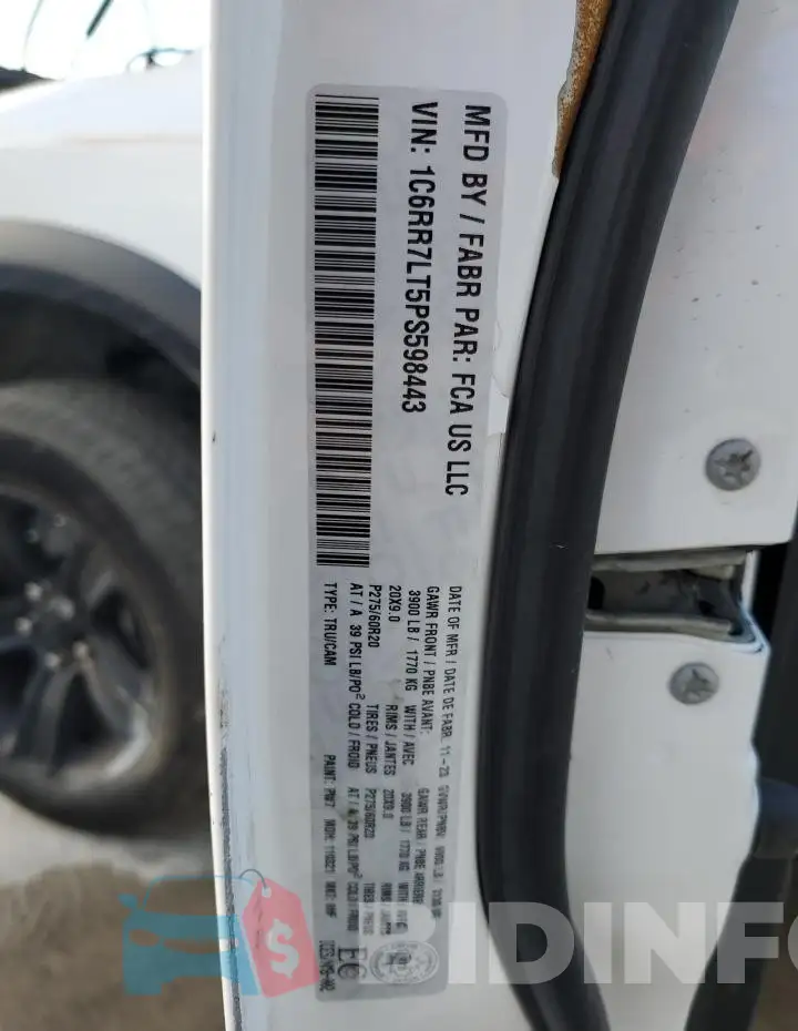 1C6RR7LT5PS598443 Photo# 12