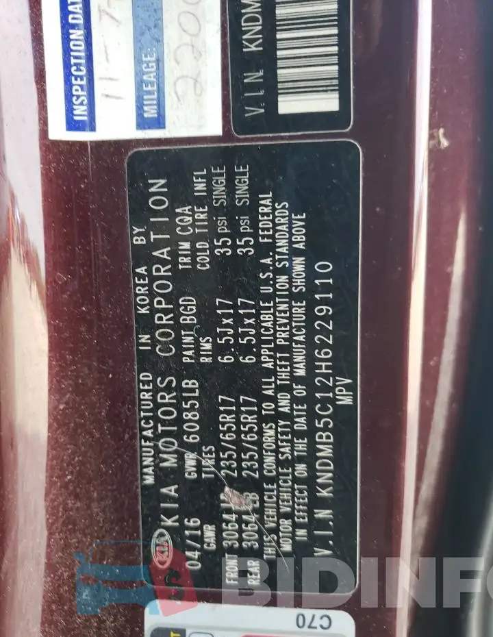 KNDMB5C12H6229110 Photo# 13