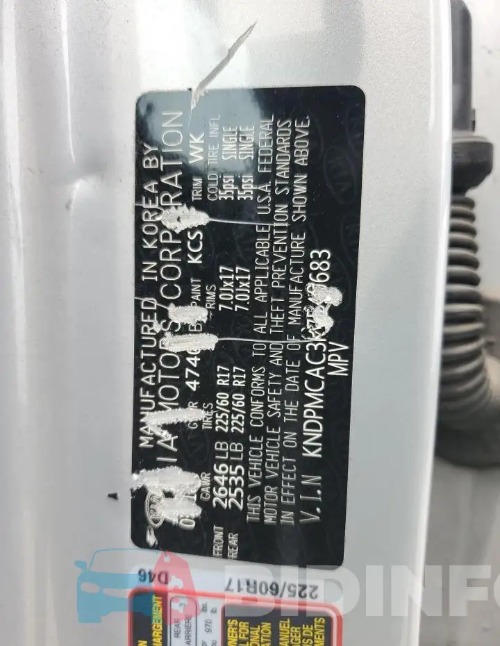 KNDPMCAC3K7549683 Photo# 13