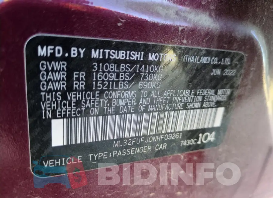 ML32FUFJ0NHF09261 Photo# 12