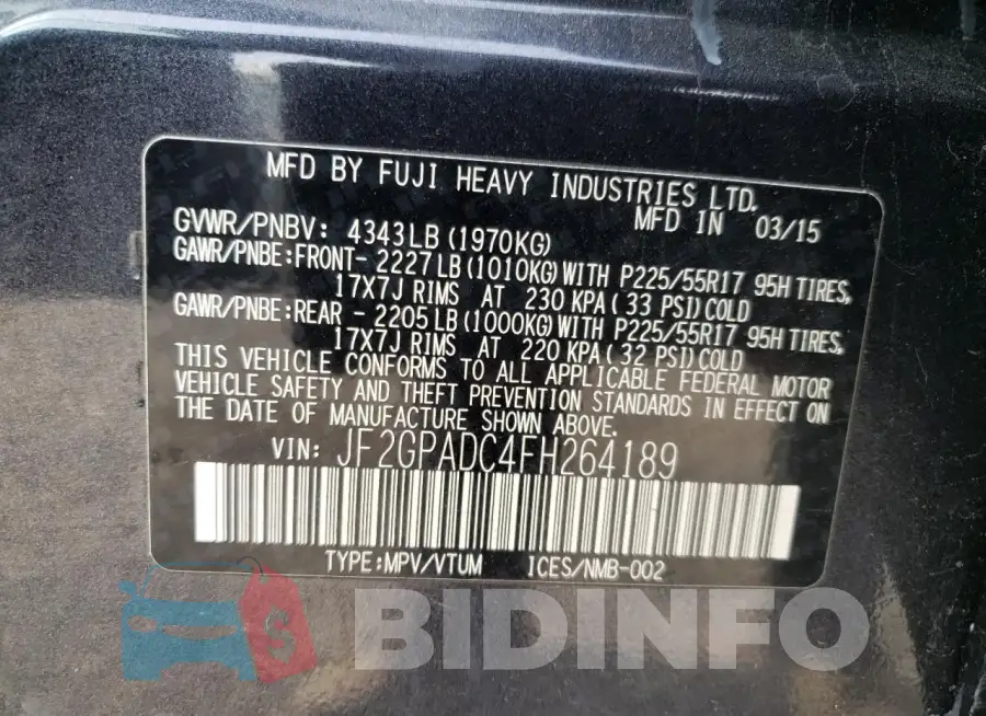 JF2GPADC4FH264189 Photo# 13
