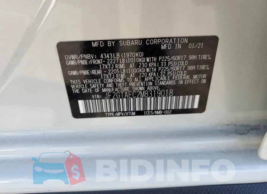JF2GTAEC2M8319018 Photo# 13