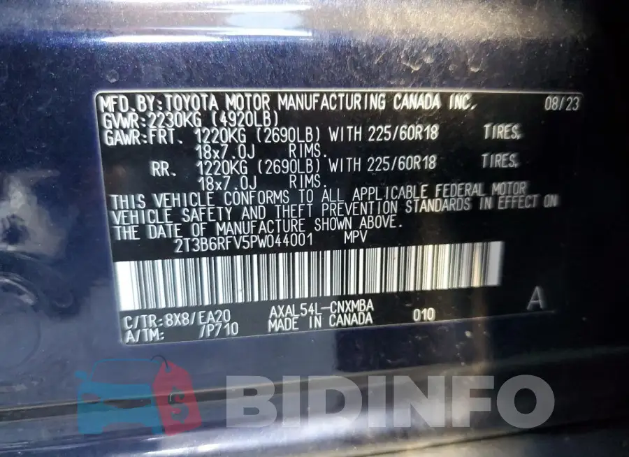 2T3B6RFV5PW044001 Photo# 13