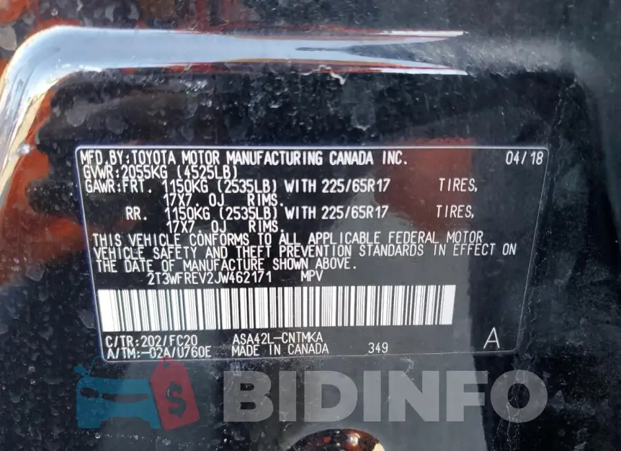 2T3WFREV2JW462171 Photo# 14