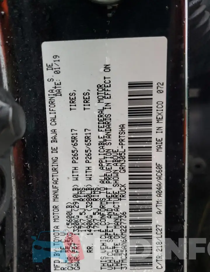 3TMCZ5AN6KM227736 Photo# 12