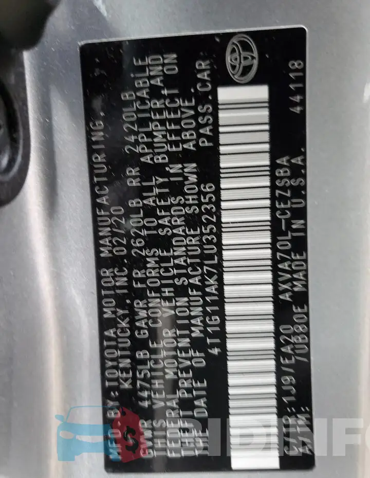 4T1G11AK7LU352356 Photo# 12