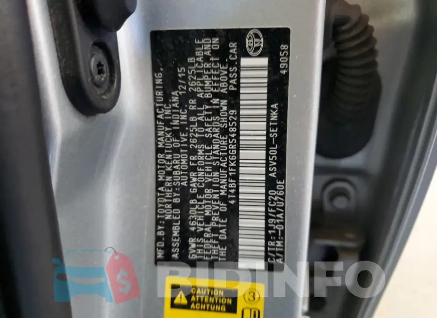 4T4BF1FK6GR548529 Photo# 12