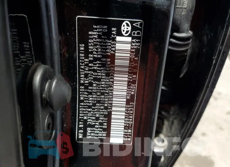 5YFBURHE6JP833083 Photo# 12