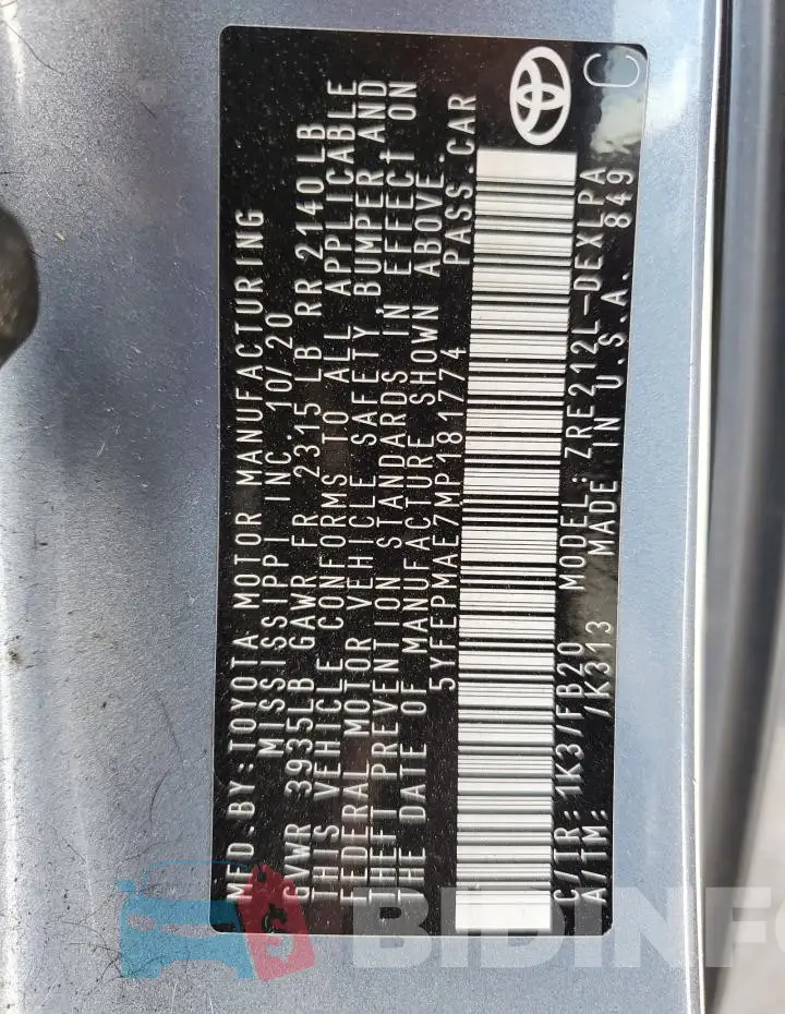 5YFEPMAE7MP181774 Photo# 12