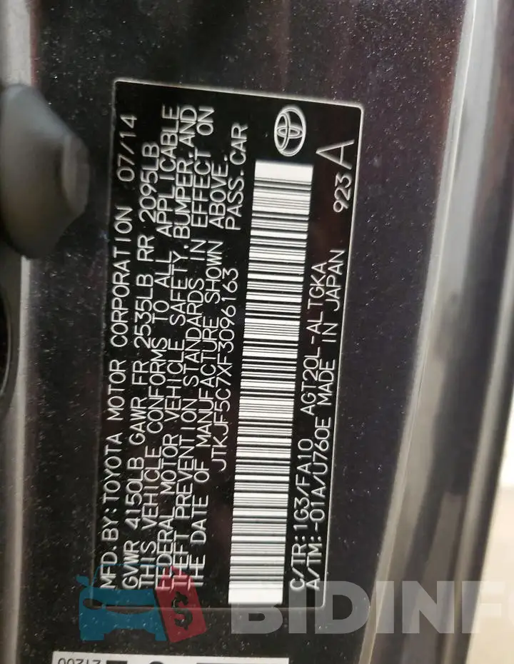 JTKJF5C7XF3096163 Photo# 12