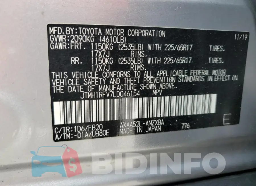 JTMH1RFV7LD046154 Photo# 12