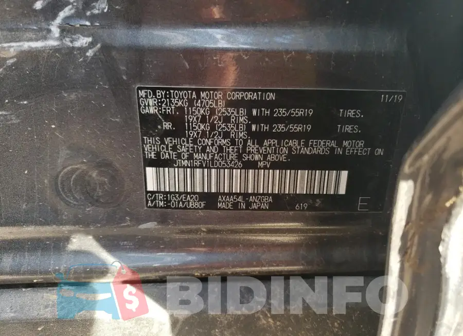 JTMN1RFV1LD053426 Photo# 13