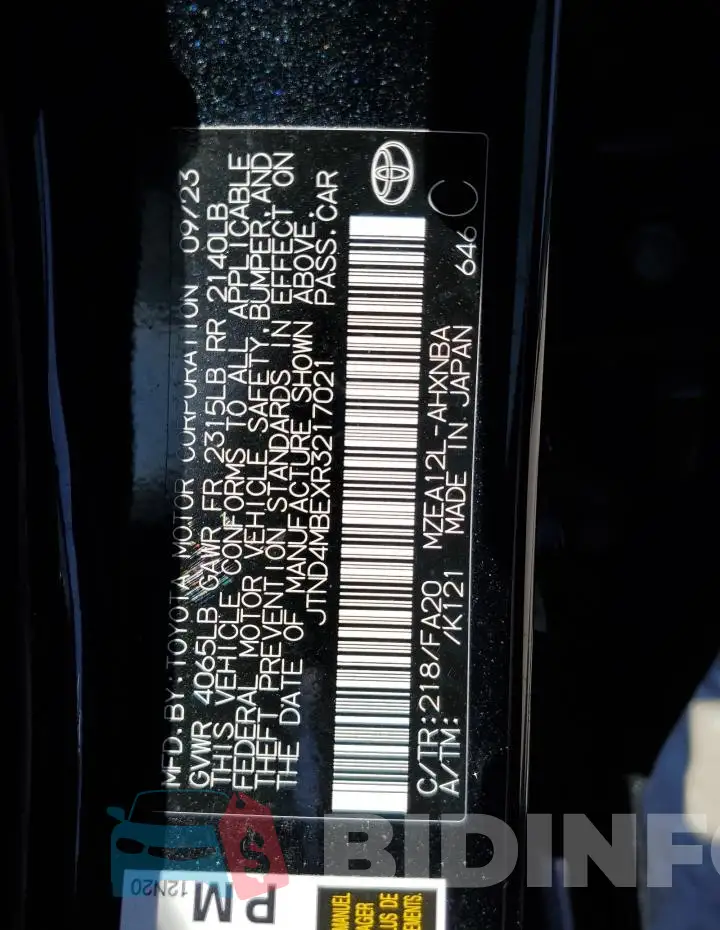 JTND4MBEXR3217021 Photo# 12