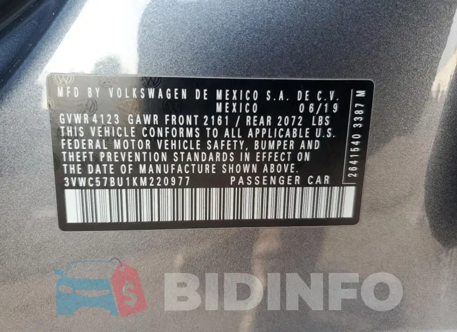 3VWC57BU1KM220977 Photo# 12