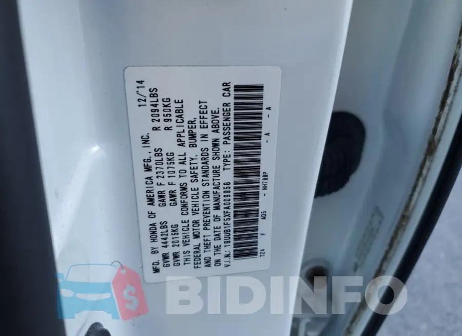 19UUB1F5XFA009958 Photo# 12
