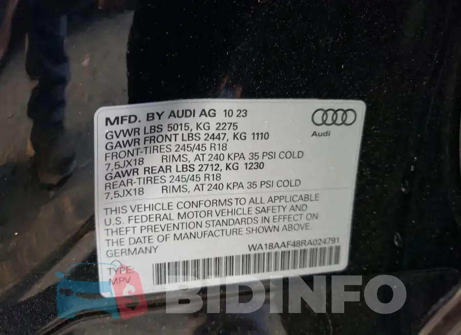 WA18AAF48RA024791 Photo# 12